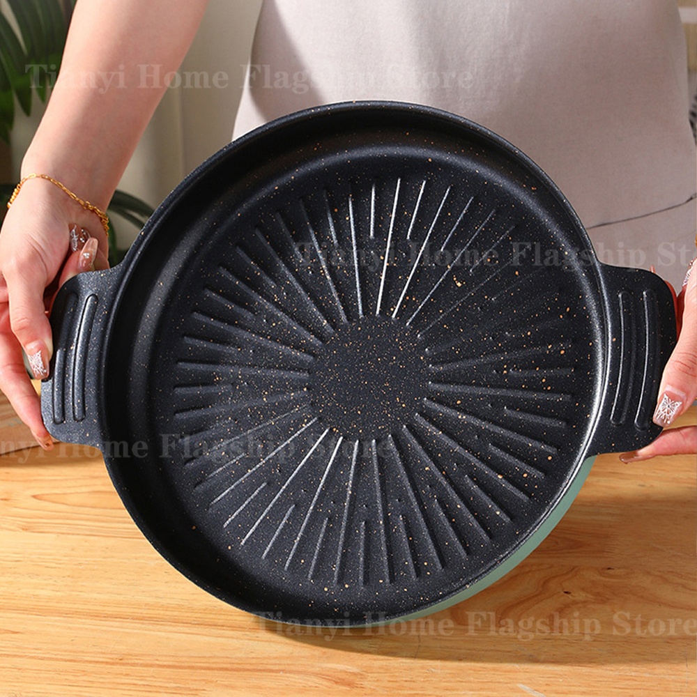 Korean Bbq Grill - Chapa de Grelhar Redonda Antiaderente para
