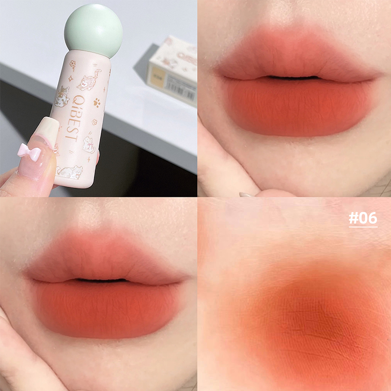 Lip Tint Korean - Qibest batom líquido nude fosco, à