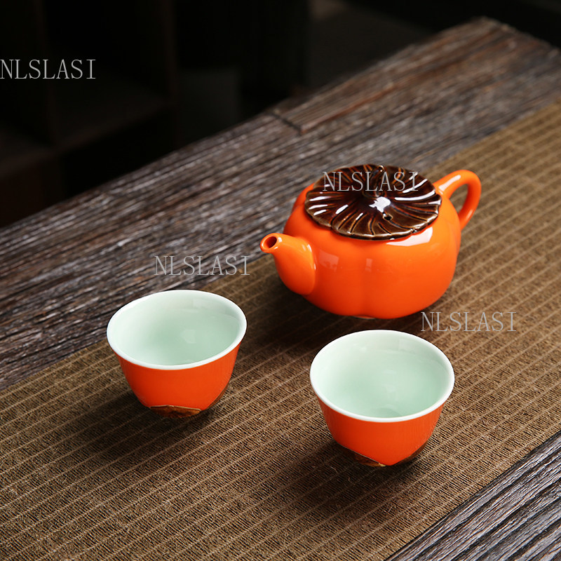 Celadon Ceramic Cup - Conjunto de Chá de Cerâmica Laranja